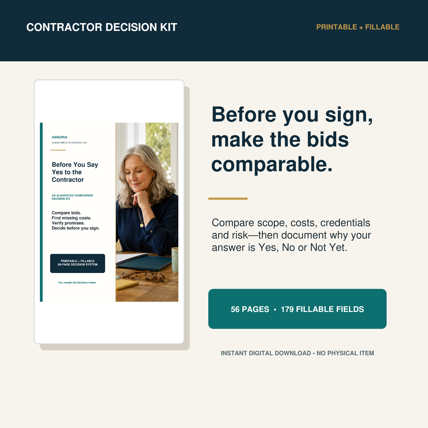 Before You Say Yes to the Contractor — Homeowner Decision Kit